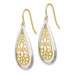 Load image into Gallery viewer, 14K Two-tone Gold Diamond Cut Polished Fancy Dangle Earrings
