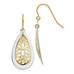 Load image into Gallery viewer, 14K Two-tone Gold Diamond Cut Polished Fancy Dangle Earrings
