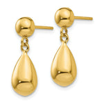 Load image into Gallery viewer, 14K Yellow Gold Teardrop Hollow Post Dangle Earrings
