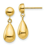 Load image into Gallery viewer, 14K Yellow Gold Teardrop Hollow Post Dangle Earrings
