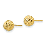 Load image into Gallery viewer, 14K Yellow Gold Diamond Cut Ball Post Earrings
