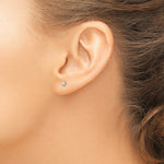 Load image into Gallery viewer, 14K White Gold 3mm Puff Circle Stud Earrings
