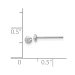 Load image into Gallery viewer, 14K White Gold 3mm Puff Circle Stud Earrings
