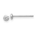 Load image into Gallery viewer, 14K White Gold 3mm Puff Circle Stud Earrings
