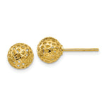 Load image into Gallery viewer, 14K Yellow Gold Diamond Cut Bead Post Earrings
