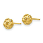 Load image into Gallery viewer, 14K Yellow Gold Open Diamond Cut Ball Post Earrings
