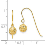 Load image into Gallery viewer, 14K Yellow Gold 6mm Diamond Cut Bead Dangle Earrings
