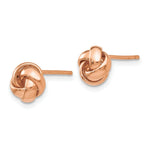 Load image into Gallery viewer, 14k Rose Gold Polished Love Knot Post Earrings

