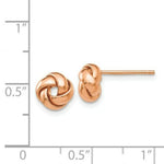 Load image into Gallery viewer, 14k Rose Gold Polished Love Knot Post Earrings

