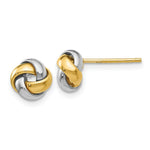 Load image into Gallery viewer, 14K Two-tone Gold Knot Post Earrings
