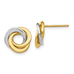 Load image into Gallery viewer, 14K Two-tone Gold Polished Intertwined Circles Post Earrings
