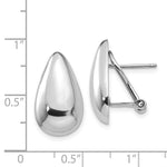 Load image into Gallery viewer, 14K White Gold Tear Drop Omega Back Earrings
