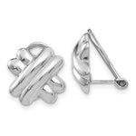Load image into Gallery viewer, 14K White Gold Polished Non-pierced X Omega Back Earrings
