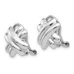 Load image into Gallery viewer, 14K White Gold Polished Non-pierced X Omega Back Earrings
