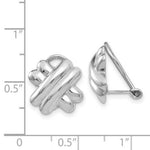 Load image into Gallery viewer, 14K White Gold Polished Non-pierced X Omega Back Earrings

