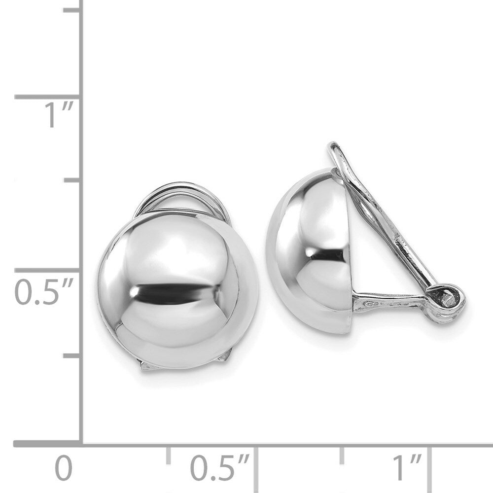 14K White Gold Polished Non-pierced Back Earrings