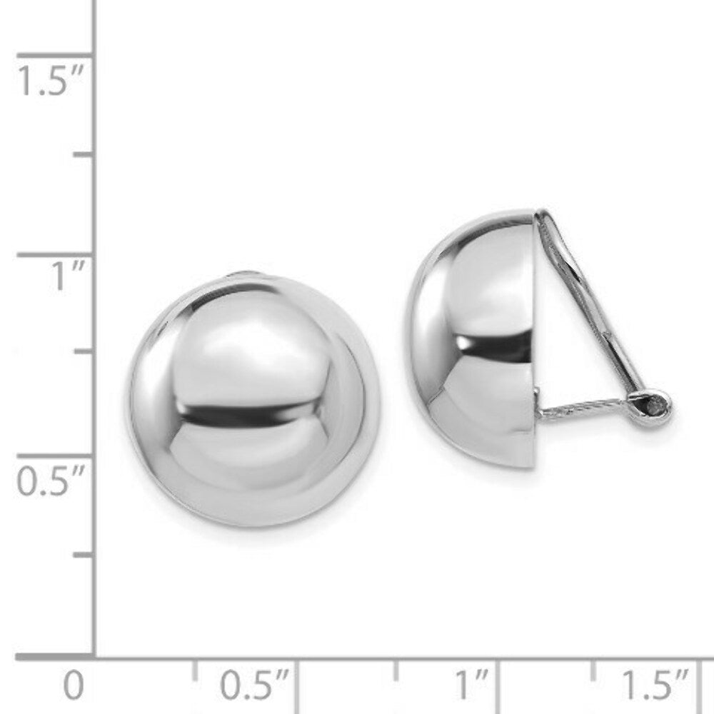 14K White Gold Polished Non-pierced Earrings