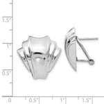 Load image into Gallery viewer, 14K White Gold Polished Fancy Omega Back Post Earrings
