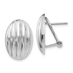 Load image into Gallery viewer, 14K White Gold Polished Fancy Omega Back Post Earrings
