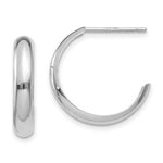 Load image into Gallery viewer, 14K White Gold Polished 3.5mm J-Hoop Earrings  3.5mm width
