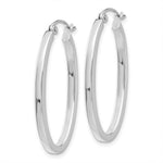 Load image into Gallery viewer, 14K White Gold Oval Hoop Earrings  2mm width
