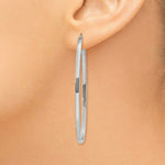 Load image into Gallery viewer, 14K White Gold Large Oval Hoop Earrings  2mm width
