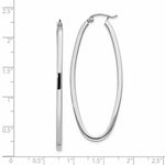 Load image into Gallery viewer, 14K White Gold Large Oval Hoop Earrings  2mm width
