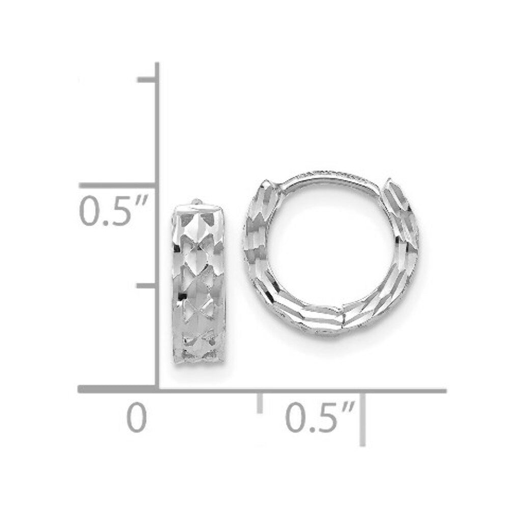 14K Yellow Gold Hinged Hoop Earrings  4mm width