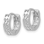 Load image into Gallery viewer, 14K White Gold Diamond-cut Hinged Hoop Earrings 4mm width
