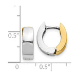 Load image into Gallery viewer, 14K Two-tone Gold Polished Hinged Hoop Earrings  4.5mm width
