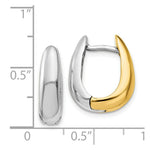 Load image into Gallery viewer, 14K Two-tone Gold U Shaped Hinged Hoop Earrings  5mm width

