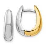 Load image into Gallery viewer, 14K Two-tone Gold U Shaped Hinged Hoop Earrings  5mm width
