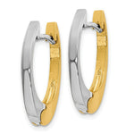 Load image into Gallery viewer, 14K Two-tone Gold V Shaped Hinged Hoop Earrings  3mm width
