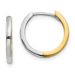 Load image into Gallery viewer, 14K Two-tone Gold Hinged Hoop Earrings  1.5mm width
