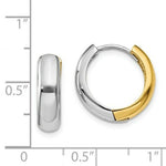 Load image into Gallery viewer, 14K Two-tone Gold Huggie Earrings  4.5mm width

