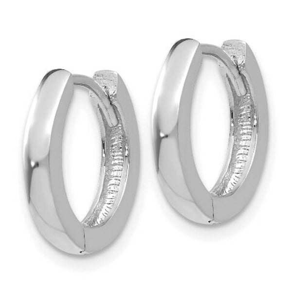 14K White Gold Hinged Hoop Earrings  2.5mm width