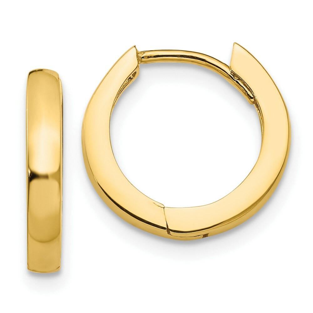 14K Yellow Gold Hinged Hoop Earrings  2.5mm width