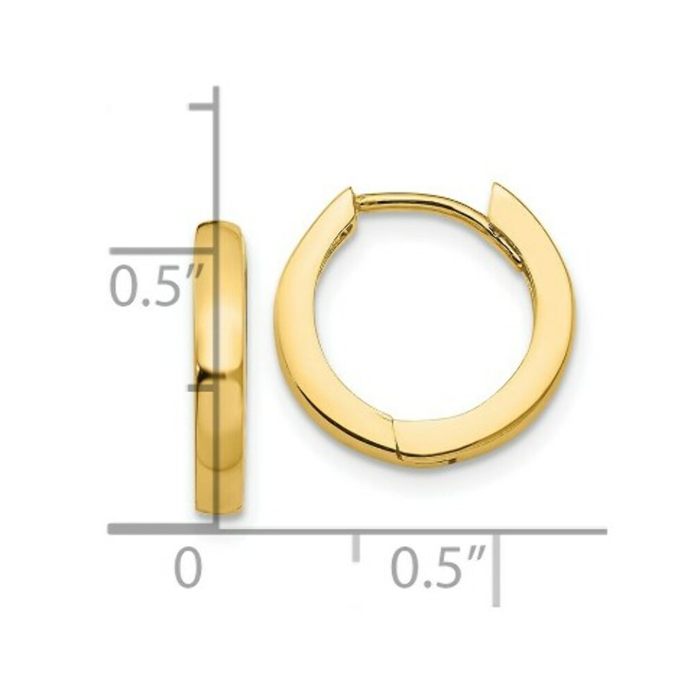 14K Yellow Gold Hinged Hoop Earrings  2.5mm width