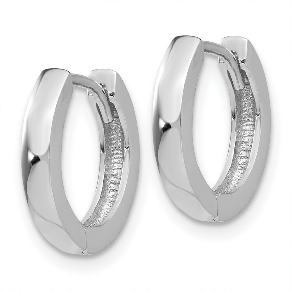 14K White Gold Hinged Hoop Earrings  2.5mm width