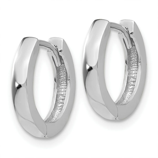 14K White Gold Hinged Hoop Earrings  2.5mm width