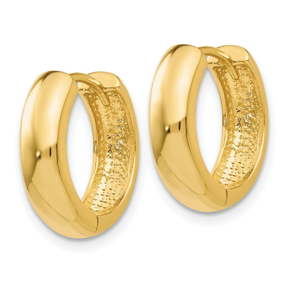 14K Yellow Gold Huggie Earrings  5mm width