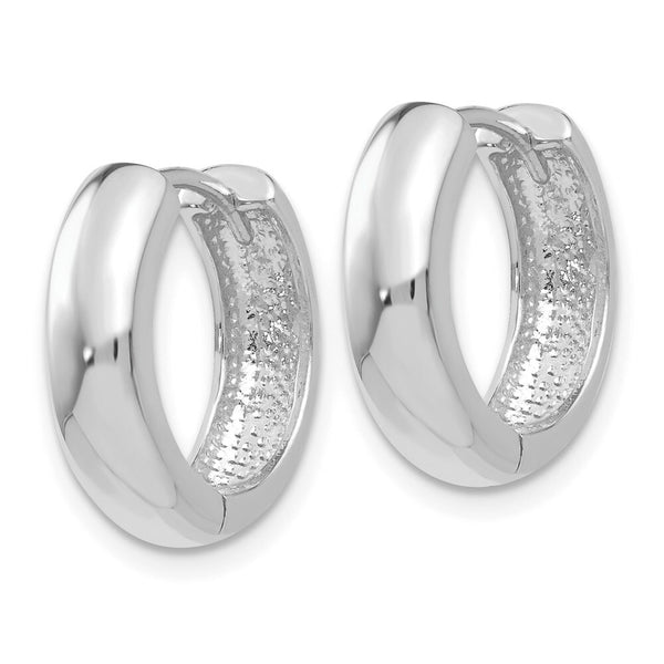 14K White Gold Hinged Hoop Earrings  5mm width