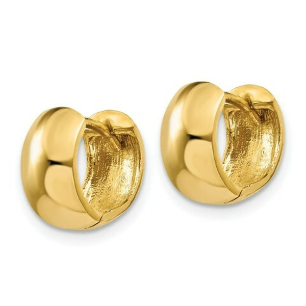 14K Yellow Gold Hinged Hoop Earrings  6mm width