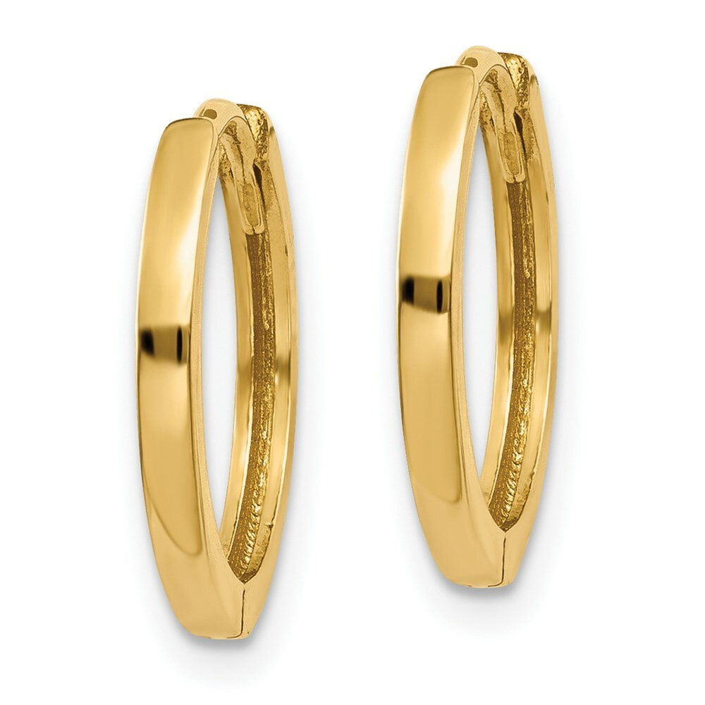 14K Yellow Gold Hinged Hoop Earrings  1.5mm width