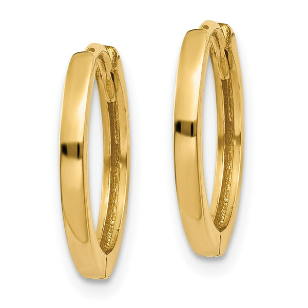 14K Yellow Gold Hinged Hoop Earrings  1.5mm width