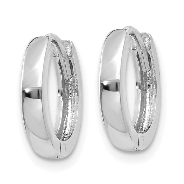14K White Gold Hinged Hoop Earrings  2mm width