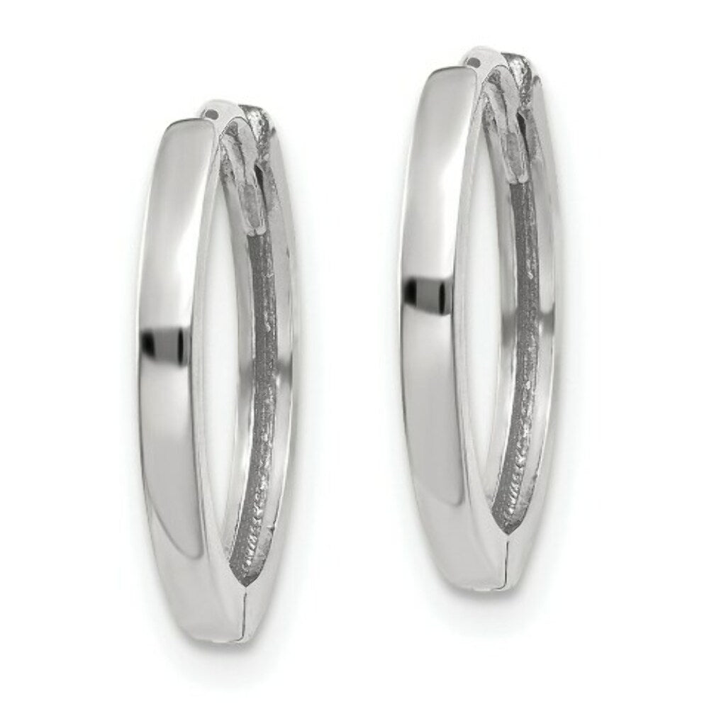 14K White Gold Hinged Earrings  1.5mm width