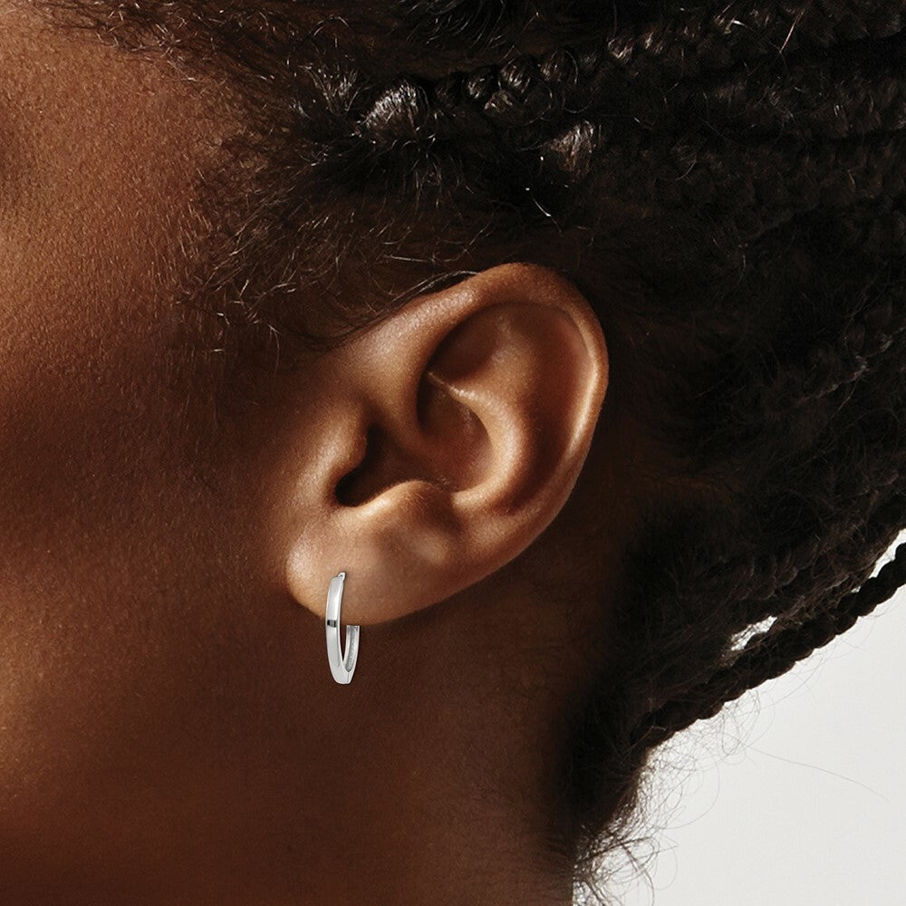 14K White Gold Hinged Earrings  1.5mm width