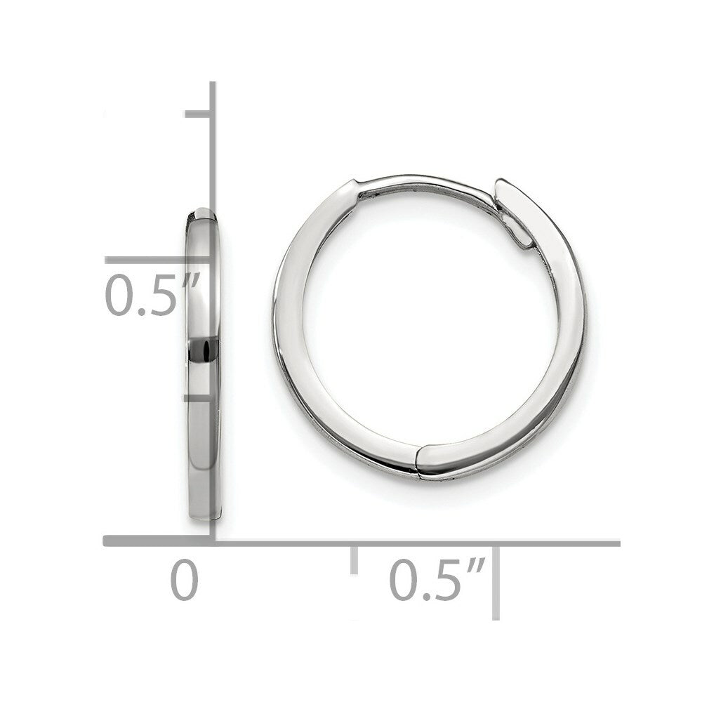 14K White Gold Hinged Earrings  1.5mm width
