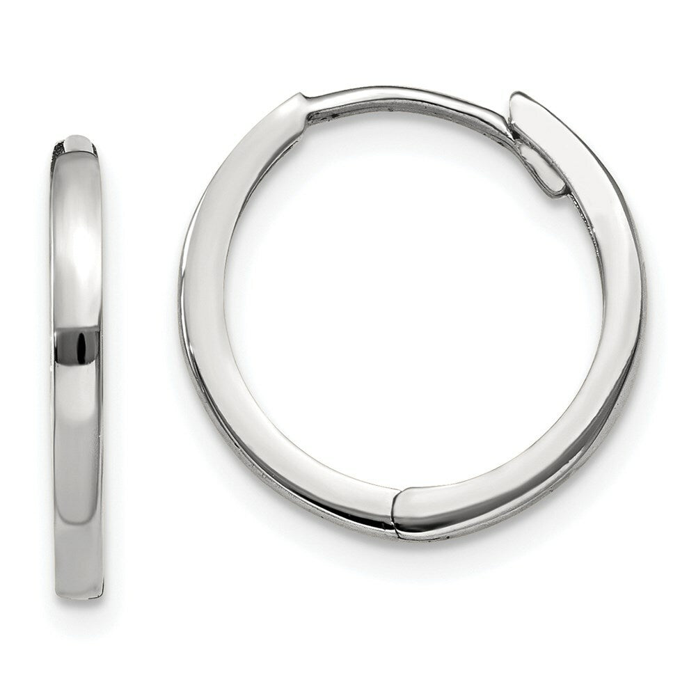 14K White Gold Hinged Earrings  1.5mm width